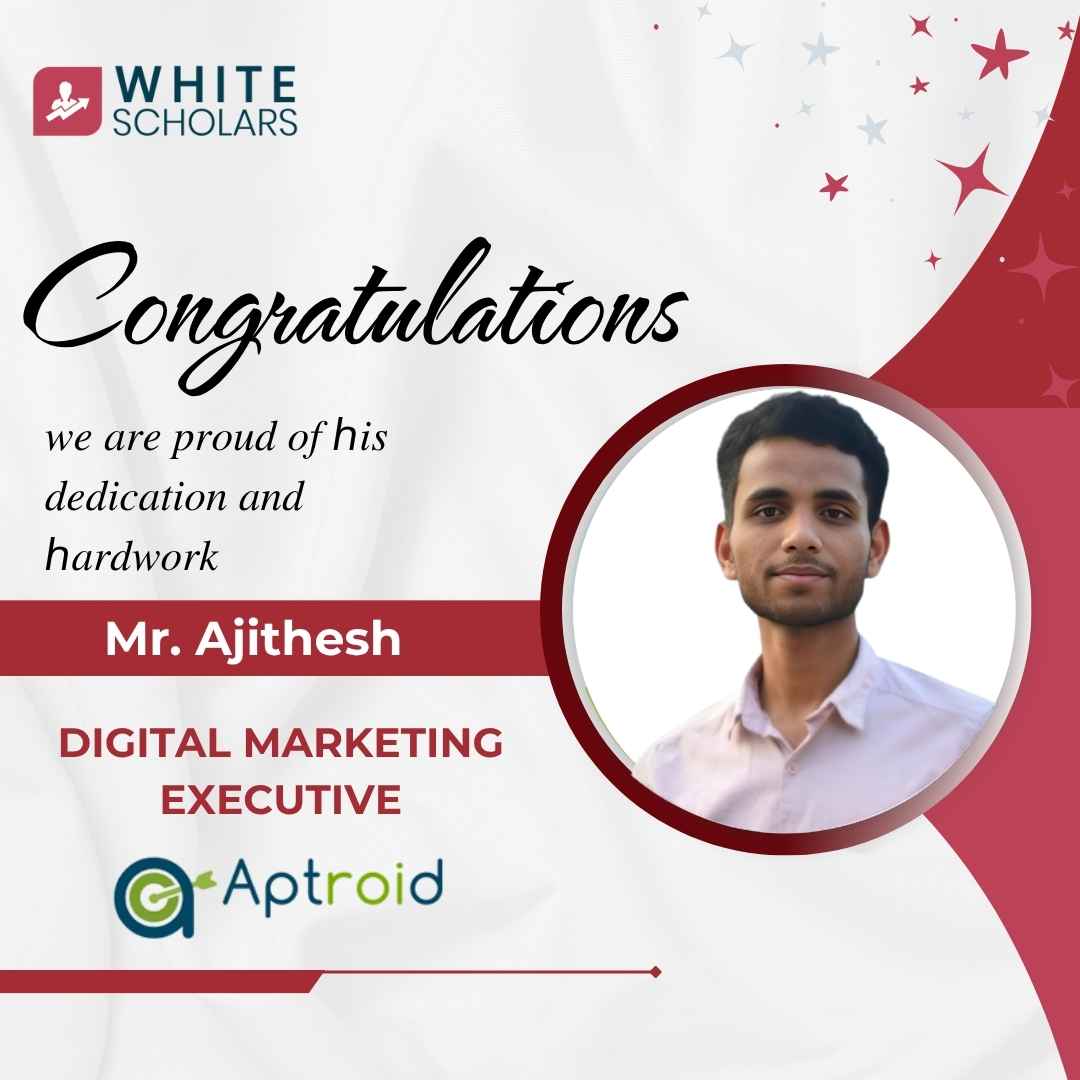 Ajithesh got placed as Digital Marketing Executive after completing Digital marketing course in Hyderabad
