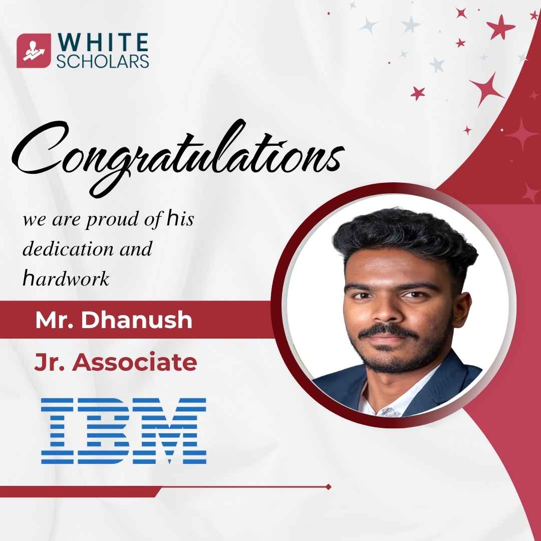 Dhanush got placed as Jr. associate at IBM after completing Data Analytics course in Hyderabad.