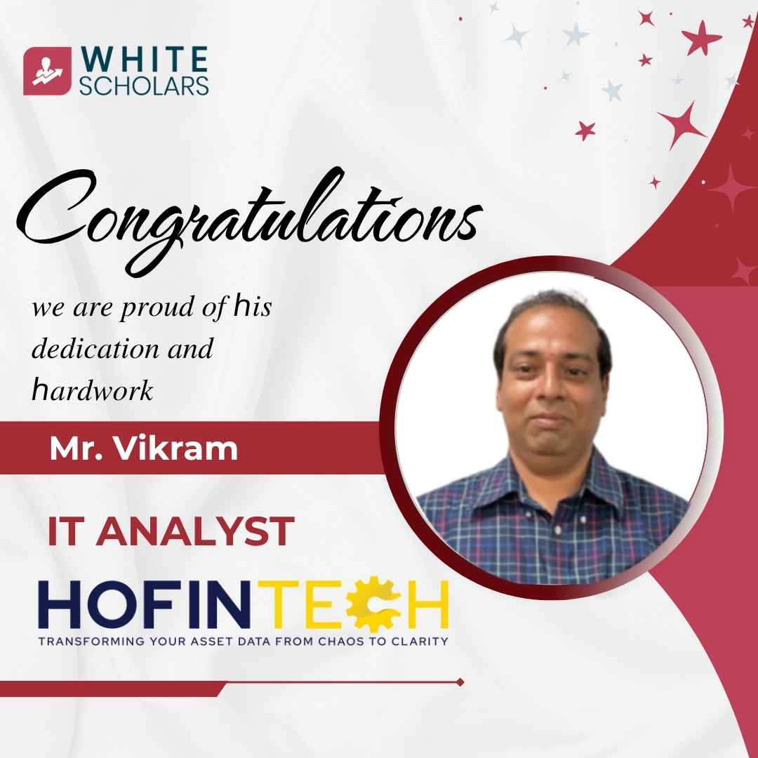 Vikram got placed as IT Analyst at Hofintech after Completing Data Analytics course in hyderabad
