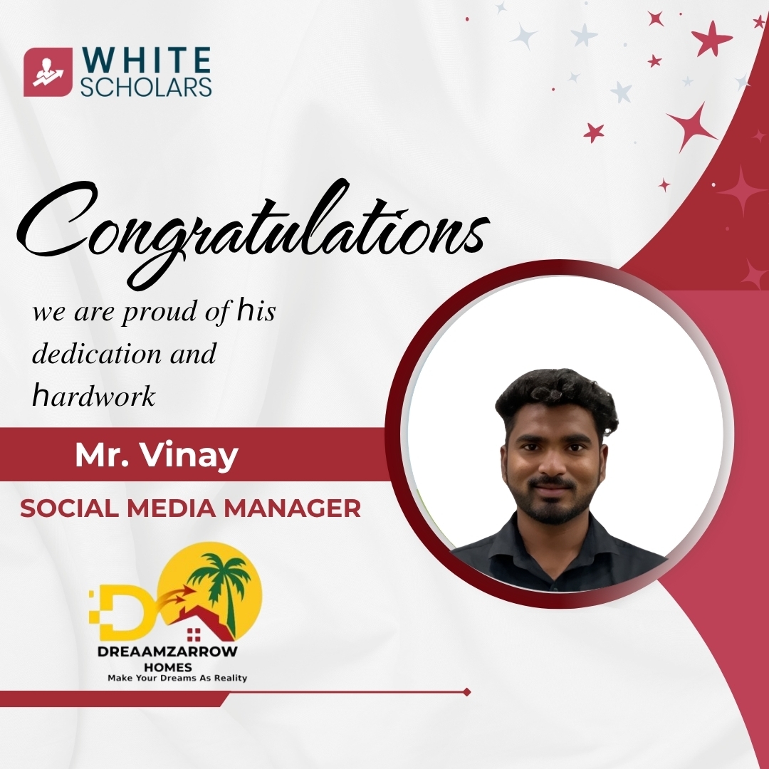 Vinay got placed as Social Media Manager at DreamZarrow after completing Digital Marketing Training in Hyderabad.