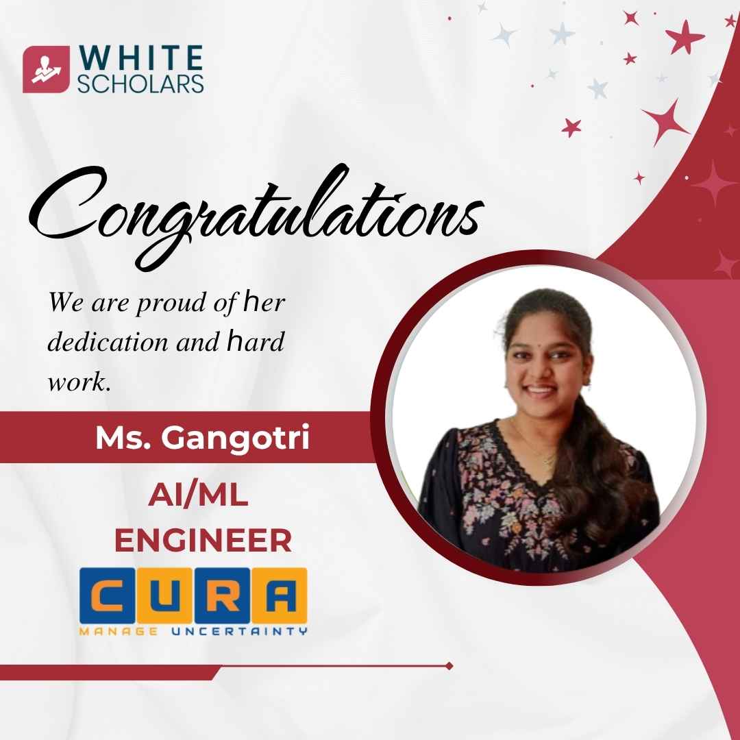 Gangotri, placed as AI/ML Engineer at Cura after completing Data Analytics Course.