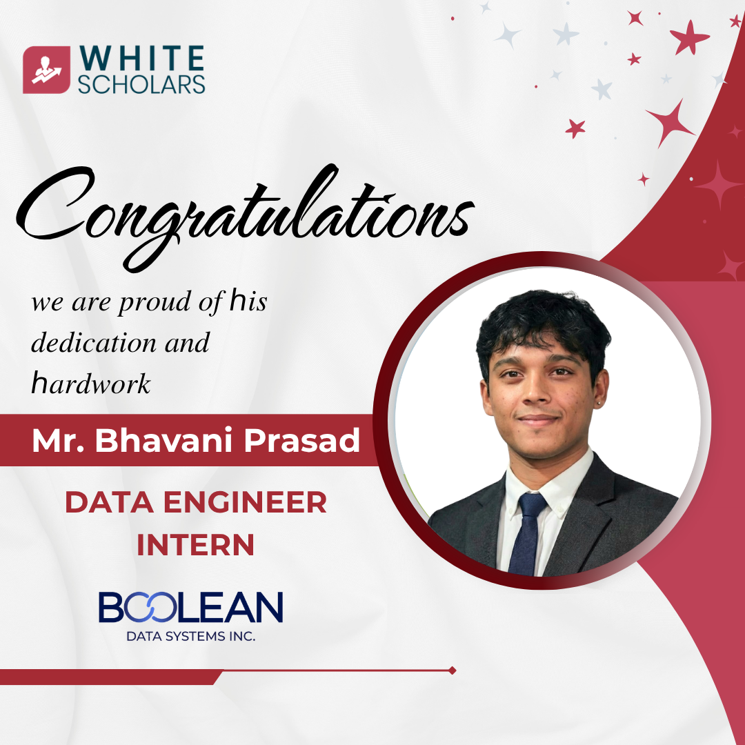 Bhavani Prasad Placed as Data Engineer Intern at Boolean