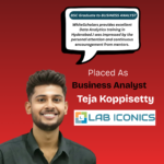Teja placed as Business Analyst at Lanb Iconics